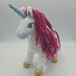 Uni the Unicorn Plush Stuffed Animal Toy White Purple Mane Tail 2014 12"